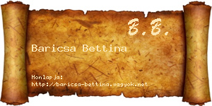 Baricsa Bettina névjegykártya
